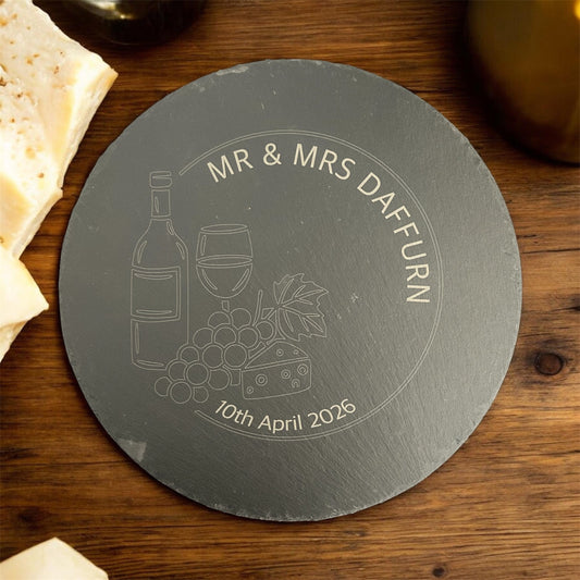 Wedding slate cheeseboard
