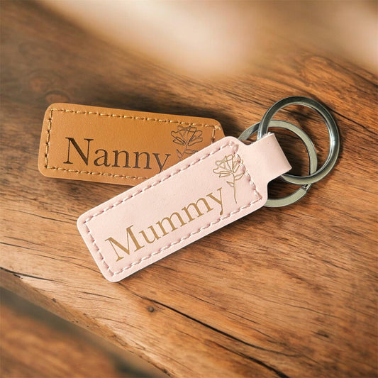 Personalised Flower Keyring with names