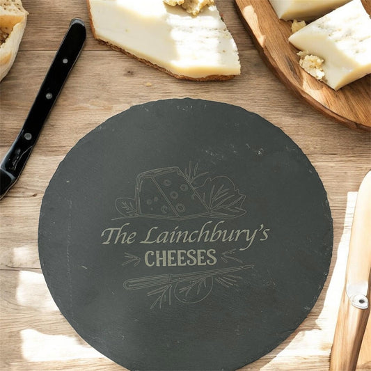 Personalised Circular Slate Cheeseboard